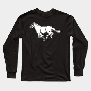 Horse Run Vintage Illustration Long Sleeve T-Shirt